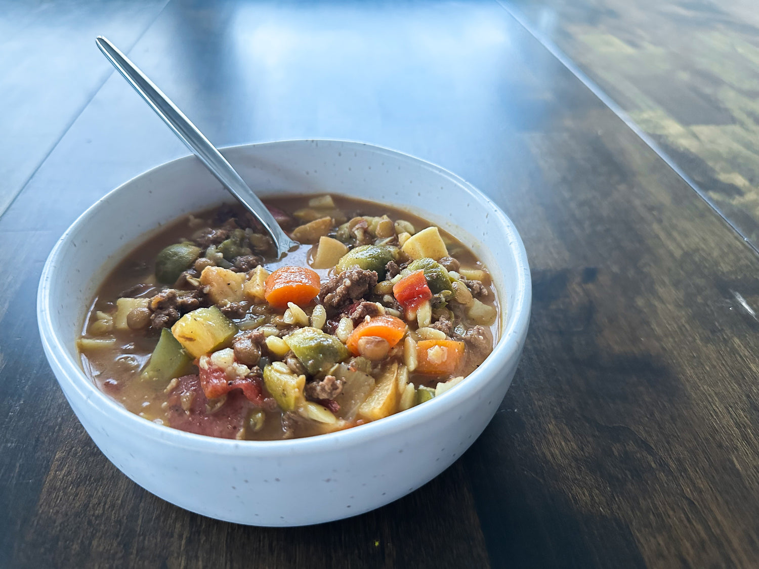Instant Pot Hearty Beef Vegetable & Orzo Soup