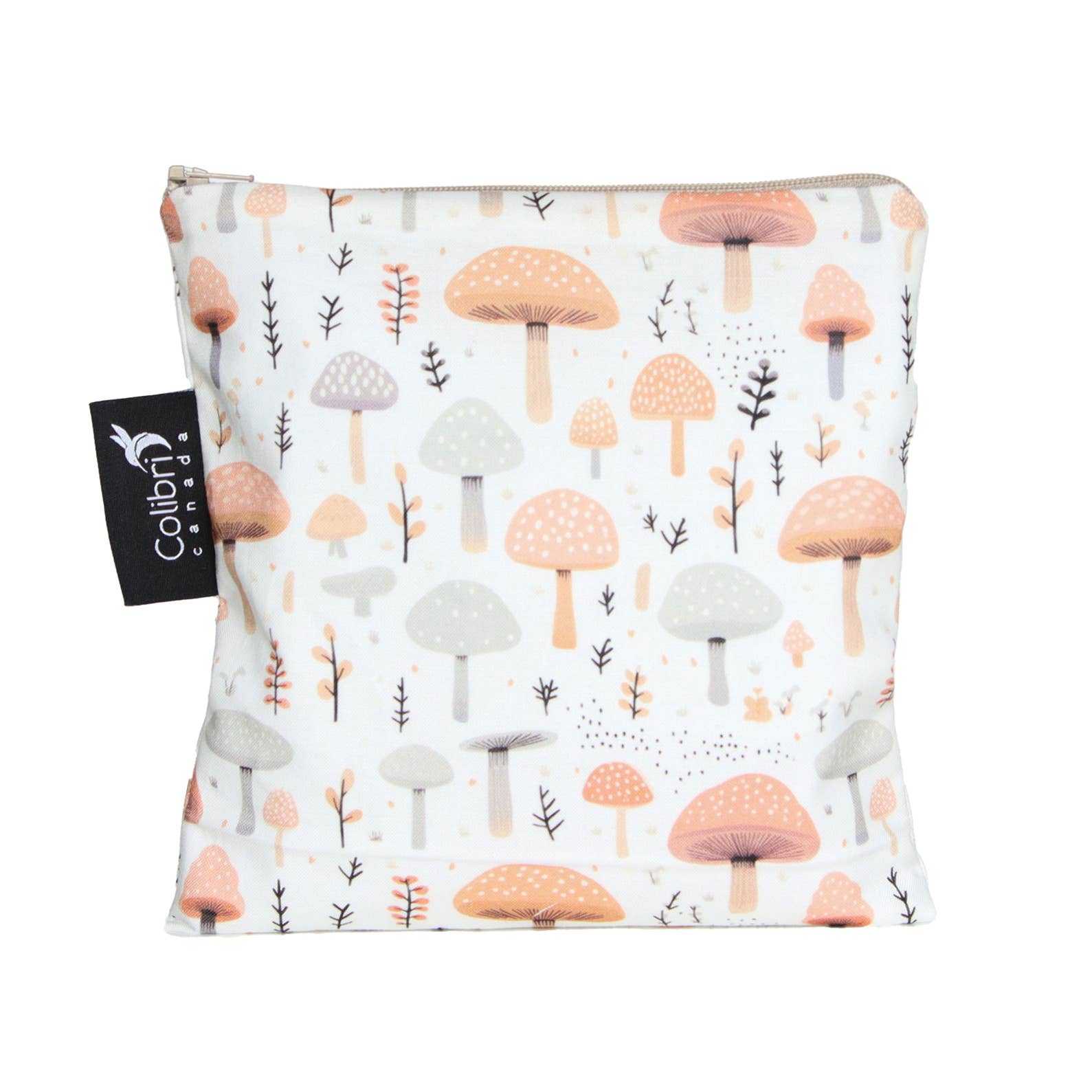 Large Reusable Snack Bag: Mushrooms