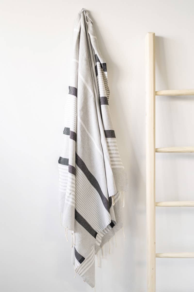 Turkish Towel: Grey Stripe