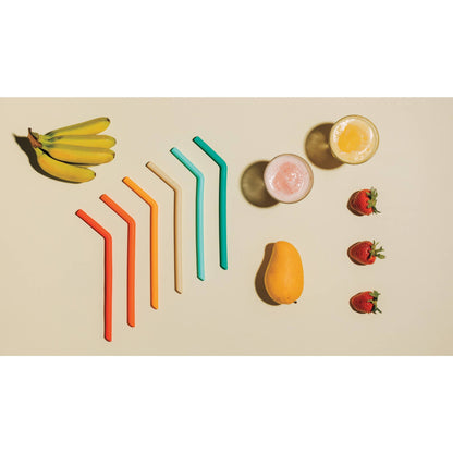 Set of 6 Silicone Smoothie Straws