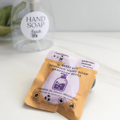 A package of lavender scented eco-friendly foaming hand soap