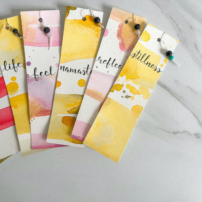 Handmade Watercolour Bookmarks: Yoga