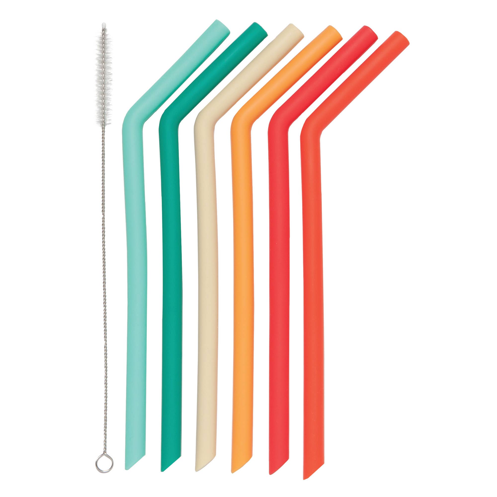 Set of 6 Silicone Smoothie Straws