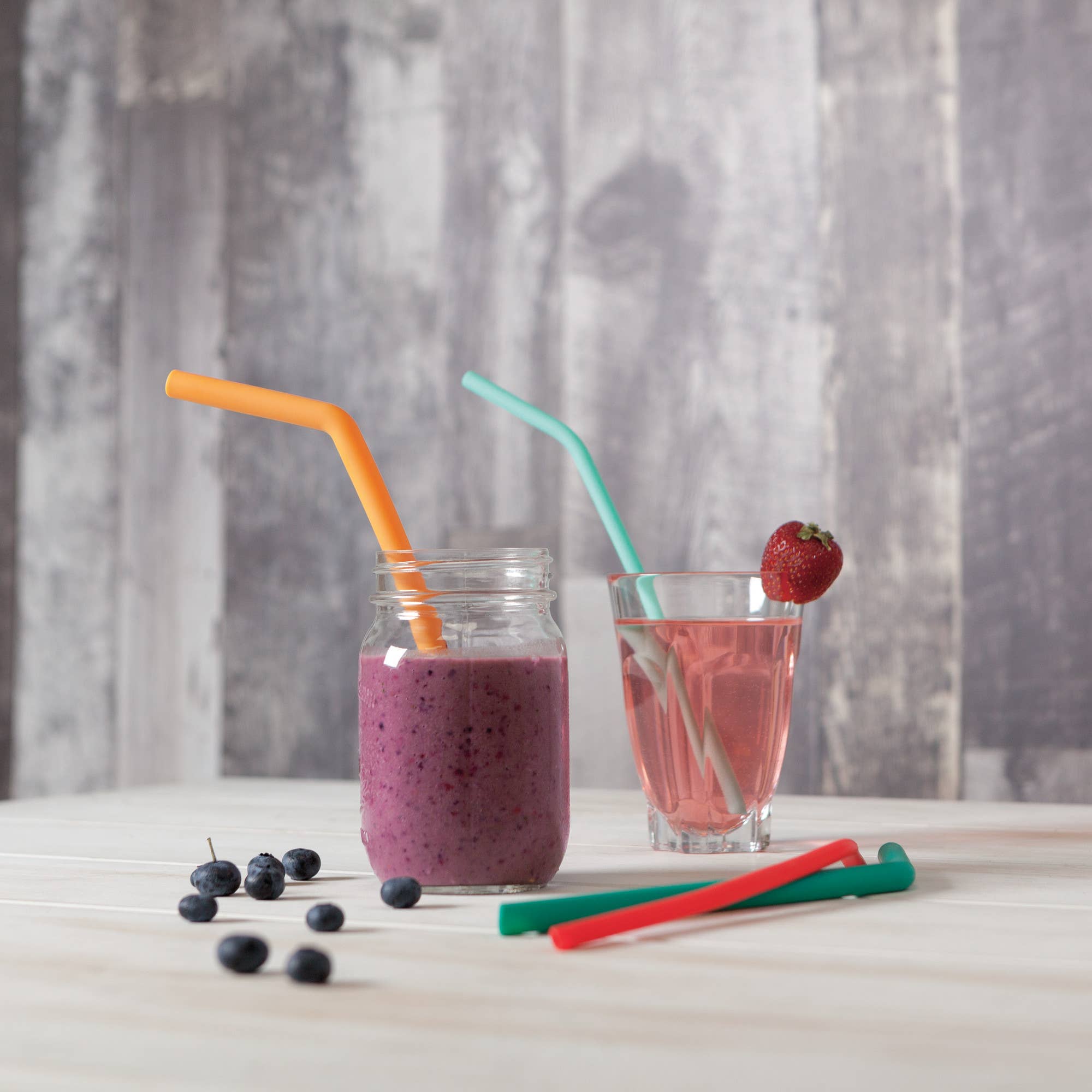 Set of 6 Silicone Smoothie Straws