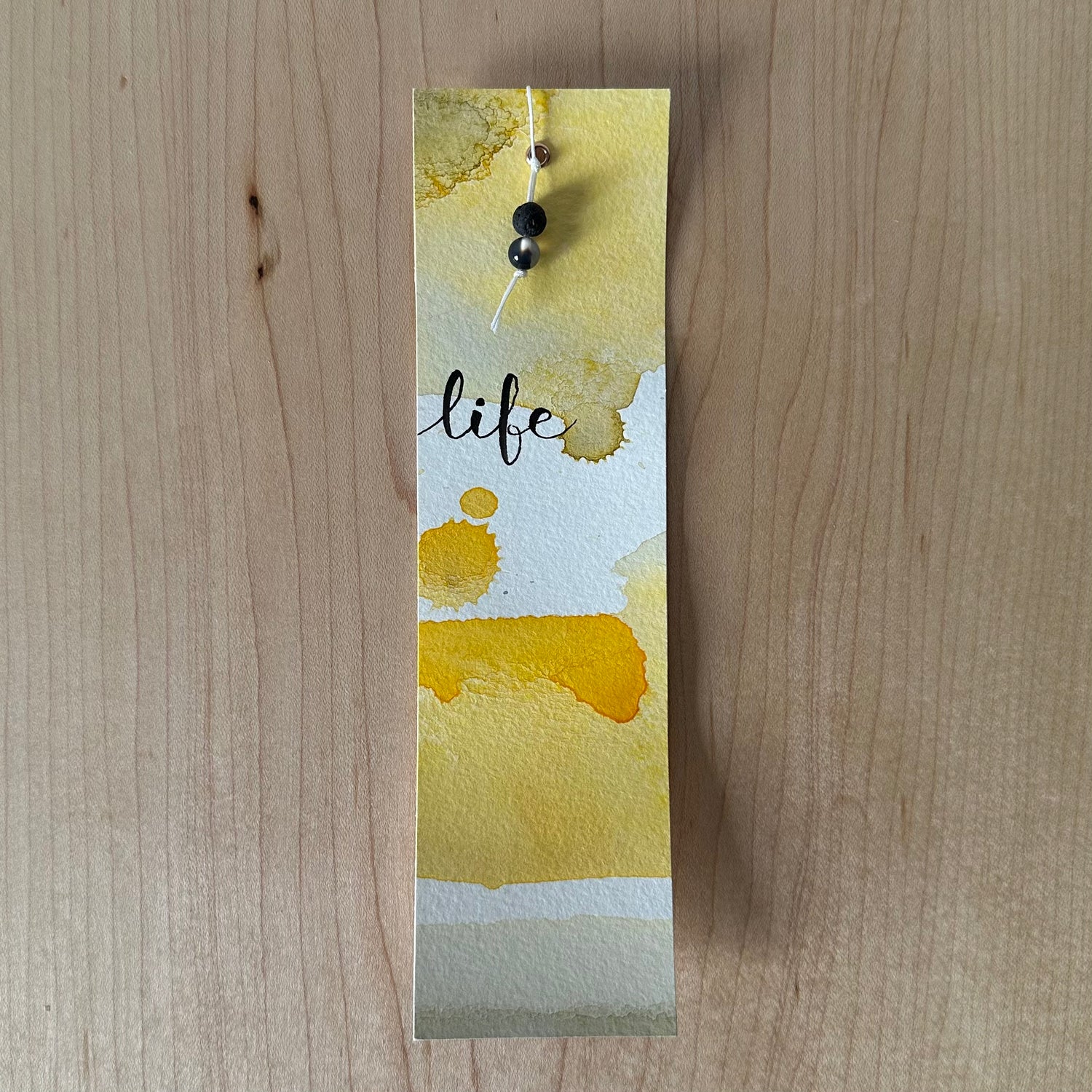 Handmade watercolour bookmark with &quot;life&quot; message