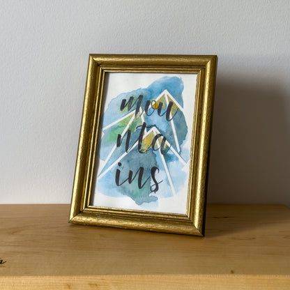 Handmade art by Rowan, &quot;mountains&quot;