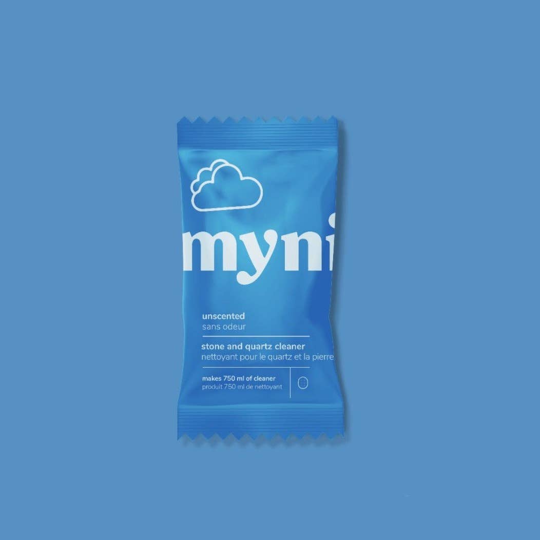 A package of Myni stone and quarts cleaner tablet