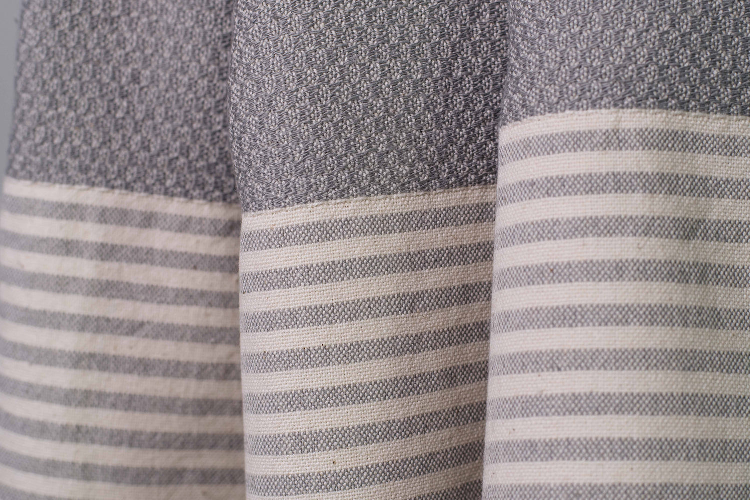 Texture of a grey Turkish bath towel