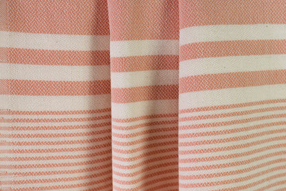 Texture of a salmon lightweight Turkish hand towel