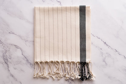 A natural cotton Turkish hand towel