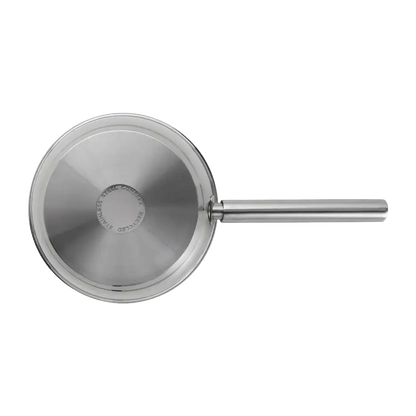 COMBEKK stainless steel fry pan shown from the bottom