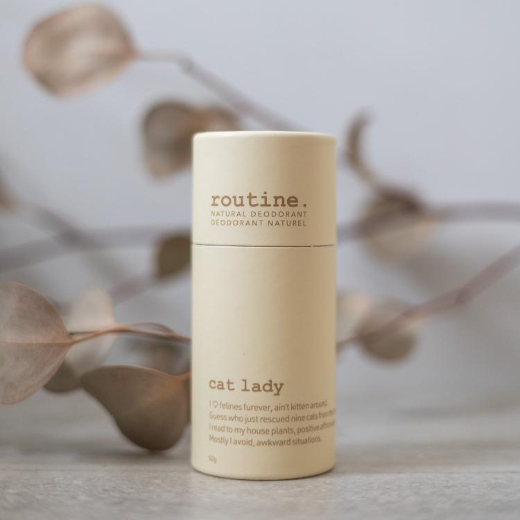 A tube of Routine all-natural deodorant in &quot;Cat Lady&quot; scent