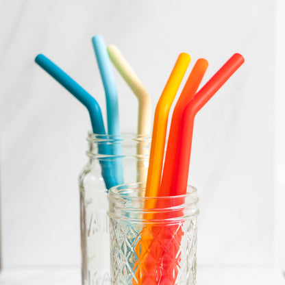 Set of 6 Silicone Smoothie Straws