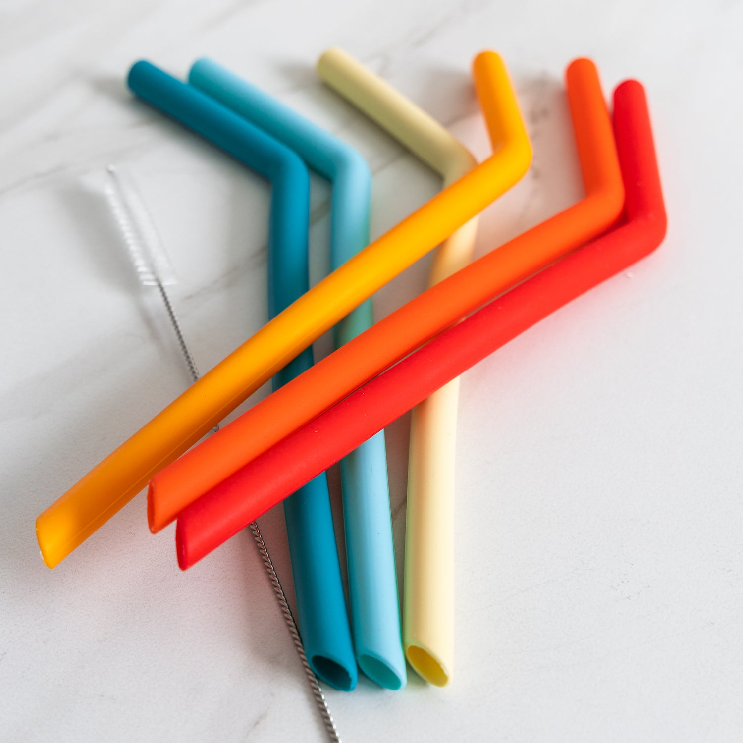 Set of 6 Silicone Smoothie Straws