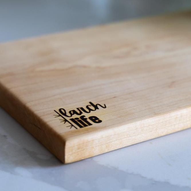 Solid maple wood chopping board in medium wide size