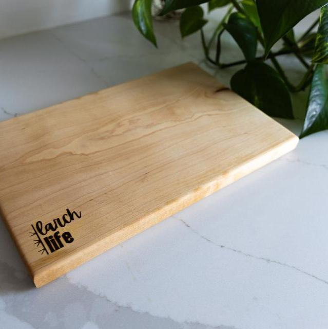 Solid maple wood charcuterie board in large wide size