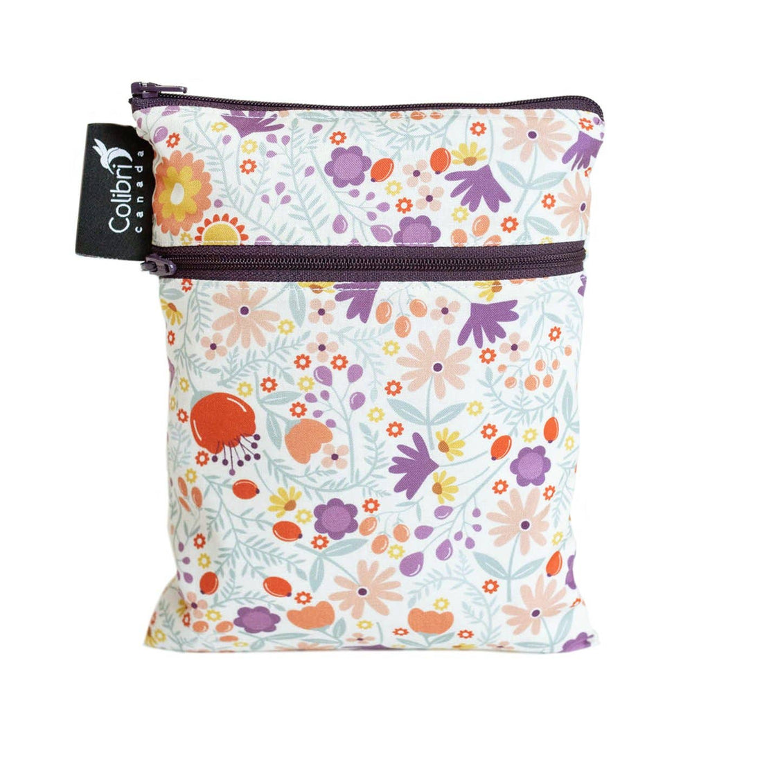 A small reusable multi-purpose bag with flower-motif fabric