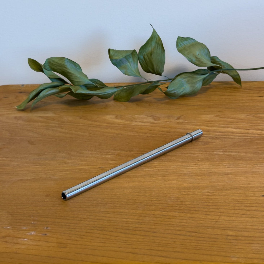 A single 7" stainless steel straw
